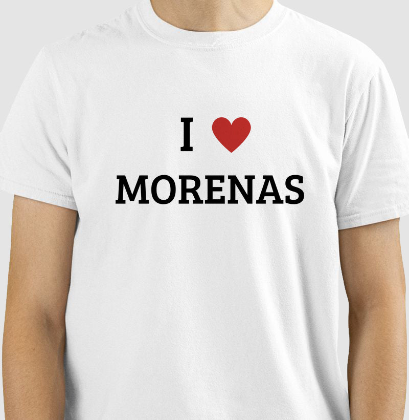 Camiseta Eu Amo Morenas